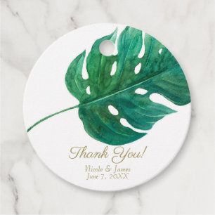 Tropical Green Palm Leaf Hawaiian Summer Wedding Favour Tags