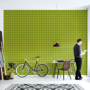 Tropical green palm leaves sunlight tiny pattern wallpaper