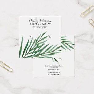 tropical green palm stud earring display
