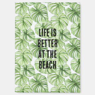 Tropical Green Palm Tree Leaves Magnet