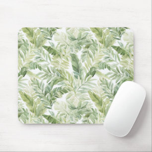Tropical Green Palm Tree Leaves Mouse Pad
