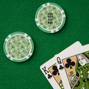 Tropical Green Palm Tree Leaves Poker Chips