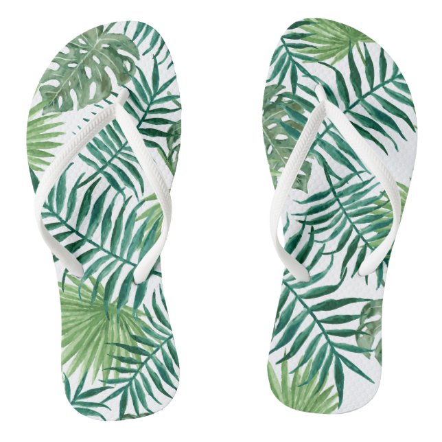 Tropical Green Palms Jandals (Footbed)