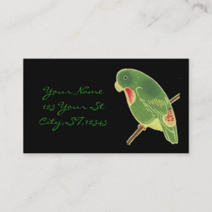 Tropical Green Parakeet Thunder_Cove Business Card