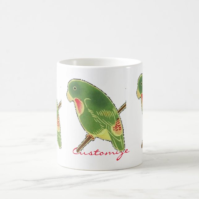 Tropical Green Parakeet Thunder_Cove Coffee Mug (Center)