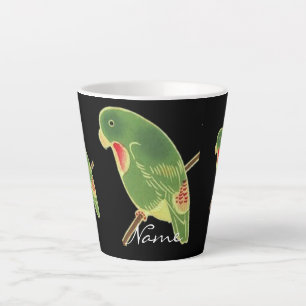 Tropical Green Parakeet Thunder_Cove Latte Mug