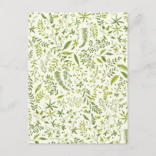 Tropical green pattern postcard