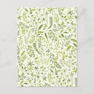 Tropical green pattern postcard