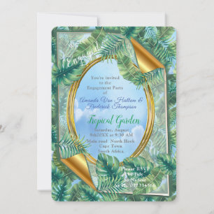 Tropical Green Plant Leaves Invitation