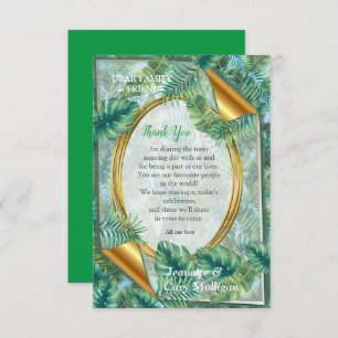 Tropical Green Plant Leaves RSVP Card