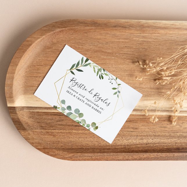 Tropical Green Spanish Wedding Gift Registry Enclosure Card (Creator Uploaded)