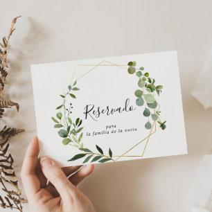 Tropical Green Spanish Wedding Reserved Sign