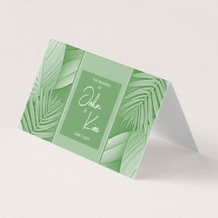 Tropical Green Theme Wedding Folded Card