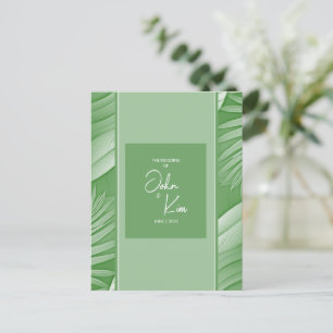 Tropical Green Theme Wedding Invitation Postcard
