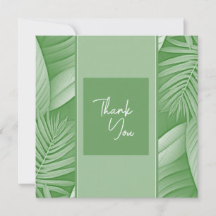 Tropical Green Theme Wedding Thank You Cards