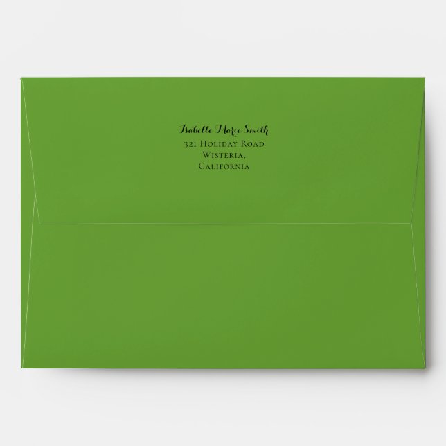 Tropical Green Watercolor Paint Wedding Invite Envelope (Back (Top Flap))