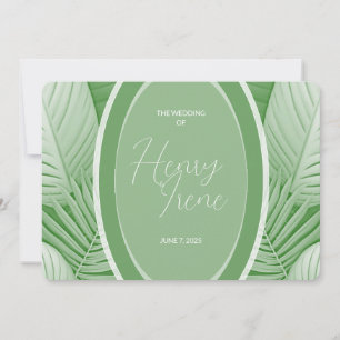 Tropical Green Wedding Invitation