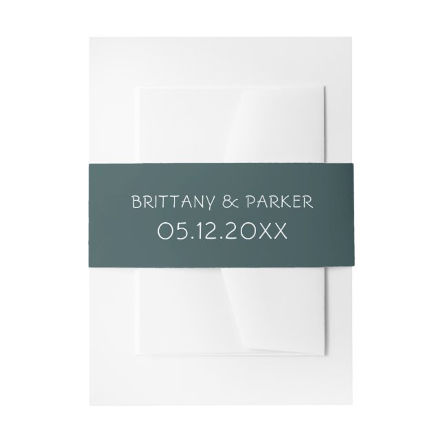 Tropical Green Wedding Invitation Belly Band (Front Example)
