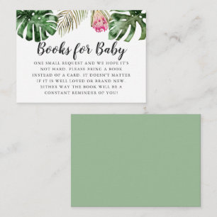 Tropical Greenery Baby Shower Book Request Enclosure Card