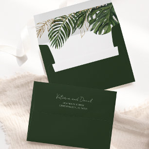Tropical Greenery Botanical Summer Boho Wedding Envelope