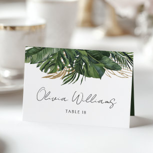 Tropical Greenery Botanical Wedding Place Card