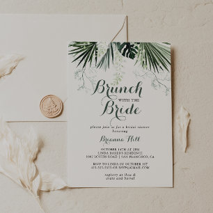 Tropical Greenery Brunch with the Bride Shower  Invitation