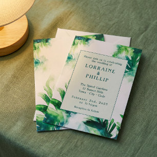Tropical Greenery Elegant Botanical leafy green Invitation