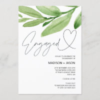 Tropical Greenery Engagement Wedding Party