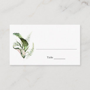 Tropical Greenery Flat Escort Card