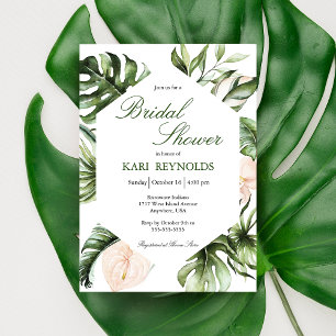 Tropical Greenery Floral Bridal Shower Invitation