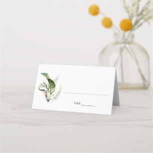 Tropical Greenery Folded Place Card