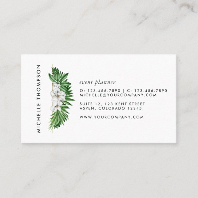 Tropical Greenery Foliage Business Card (Front)