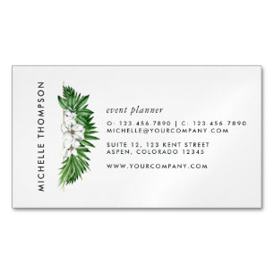 Tropical Greenery Foliage Magnetic Business Card