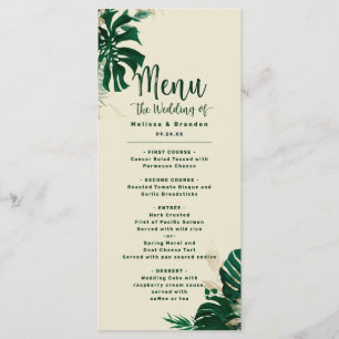 Tropical Greenery & Foliage Modern Wedding Dinner Menu