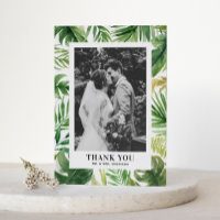 Tropical Greenery Frame Photo Wedding Thank You