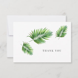 Tropical Greenery Funeral Bereavement Thank You Card