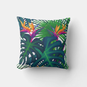 Tropical Greenery Jungle Leaves Paradise Cushion