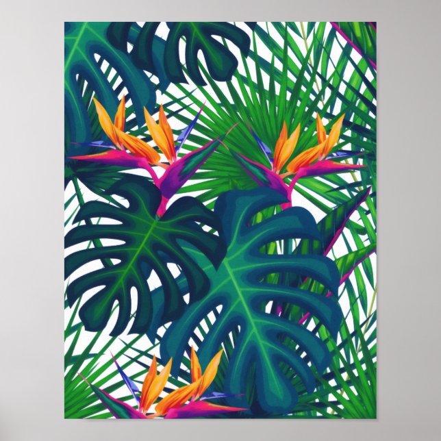 Tropical Greenery Jungle Leaves Paradise  Poster (Front)