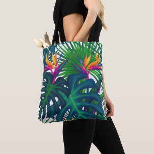 Tropical Greenery Jungle Leaves Paradise Tote Bag