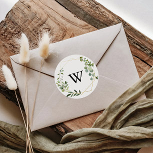 Tropical Greenery Monogram Wedding Envelope Seals