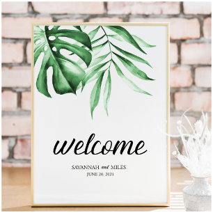 Tropical Greenery Palm Customisable Sign 8x10