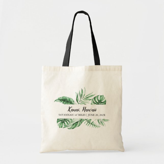 Tropical Greenery Palm Destination Welcome Bag (Front)