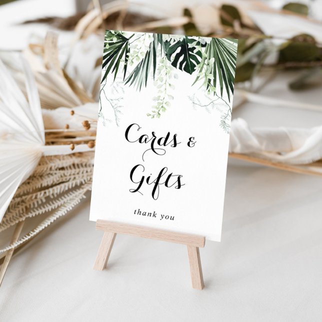 Tropical Greenery White Floral Cards and Gifts  Poster (Creator Uploaded)