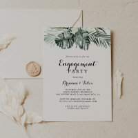 Tropical Greenery White Floral Engagement Party