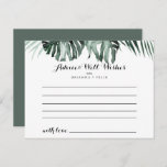 Tropical Greenery White Floral Wedding Advice Card<br><div class="desc">This tropical greenery white floral wedding advice card is perfect for a rustic wedding. The design features green palm leaves bouquets with white lovely flowers. These cards are perfect for a wedding, bridal shower, baby shower, graduation party & more. Personalise the cards with the names of the bride and groom,...</div>