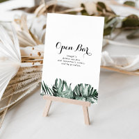 Tropical Greenery White Floral Wedding Open Bar