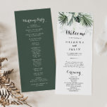 Tropical Greenery White Floral Wedding Program Programme<br><div class="desc">This tropical greenery white floral wedding program is perfect for a destination wedding. The design features green palm leaves bouquets with white lovely flowers.</div>
