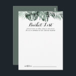 Tropical Greenery White Wedding Bucket List Cards<br><div class="desc">These tropical greenery white wedding bucket list cards are the perfect activity for a rustic wedding reception or bridal shower. The design features green palm leaves bouquets with white lovely flowers.

Change the wording to suit any life event. Bucket list sign is sold separately.</div>