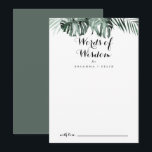 Tropical Greenery White Wedding Words of Wisdom Advice Card<br><div class="desc">This tropical greenery white wedding words of wisdom advice card is perfect for a rustic wedding. The design features green palm leaves bouquets with white lovely flowers. These cards are perfect for a wedding, bridal shower, baby shower, graduation party & more. Personalise the cards with the names of the bride...</div>