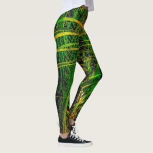 Tropical Greens Pattern Leggings